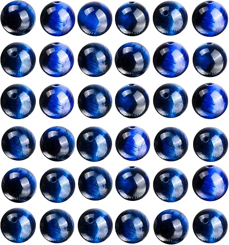 100 cuentas de piedras preciosas naturales de ojo de tigre de zafiro de 0.315 pulgadas para hacer joyas, cuentas redondas sueltas de piedra para
