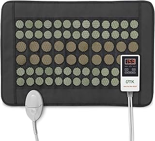 UTK Heating Pad for Back, 5X Deeper Back Pain Relief, Far Infrared Heating Pad with Natural Jade, FSA-HSA Eligible, Hotter to 159℉, 4H Auto Off, Travel Bag, Memory Function, 23.5"×16", Gifts for Women