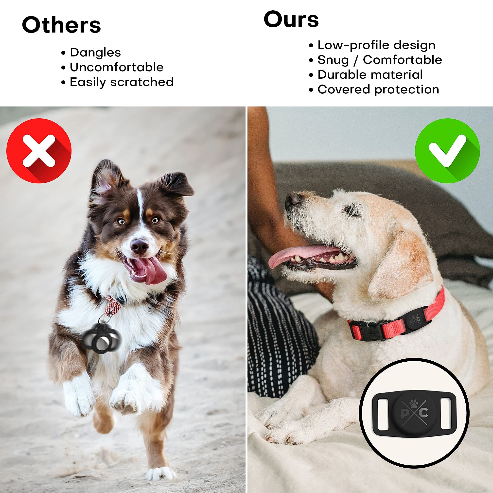 Amazon.co.jp: Pup Culture Airtag 犬用首輪ホルダー 保護エアタグ