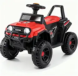 Jipe Elétrico Infantil 6V Off-Road com Rodas Grandes URBANIUS, Luzes, Buzina e Som, Aceleração por Pedal, Certificação INMETRO, 1 a 4 Anos, Até 30 kg