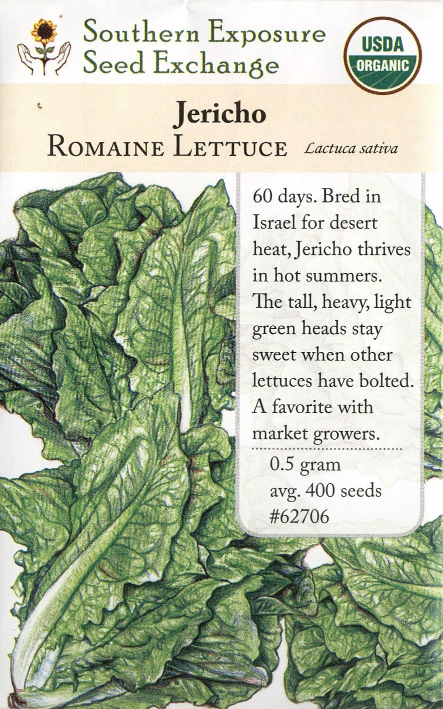 Honeyman Farms Lettuce, Romaine Jericho Seed Packet Vegetable Plants Patio