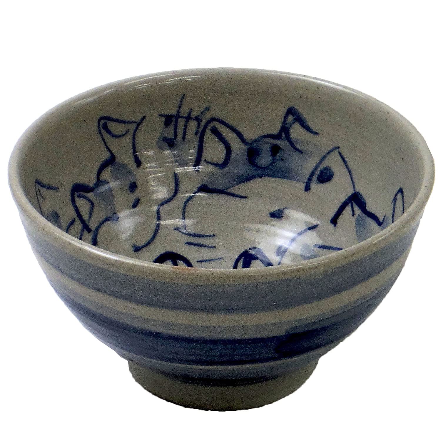 常滑焼 茶碗 茶道具 常滑焼 水上暁山 文字彫茶碗 合わせ箱 骨董品、