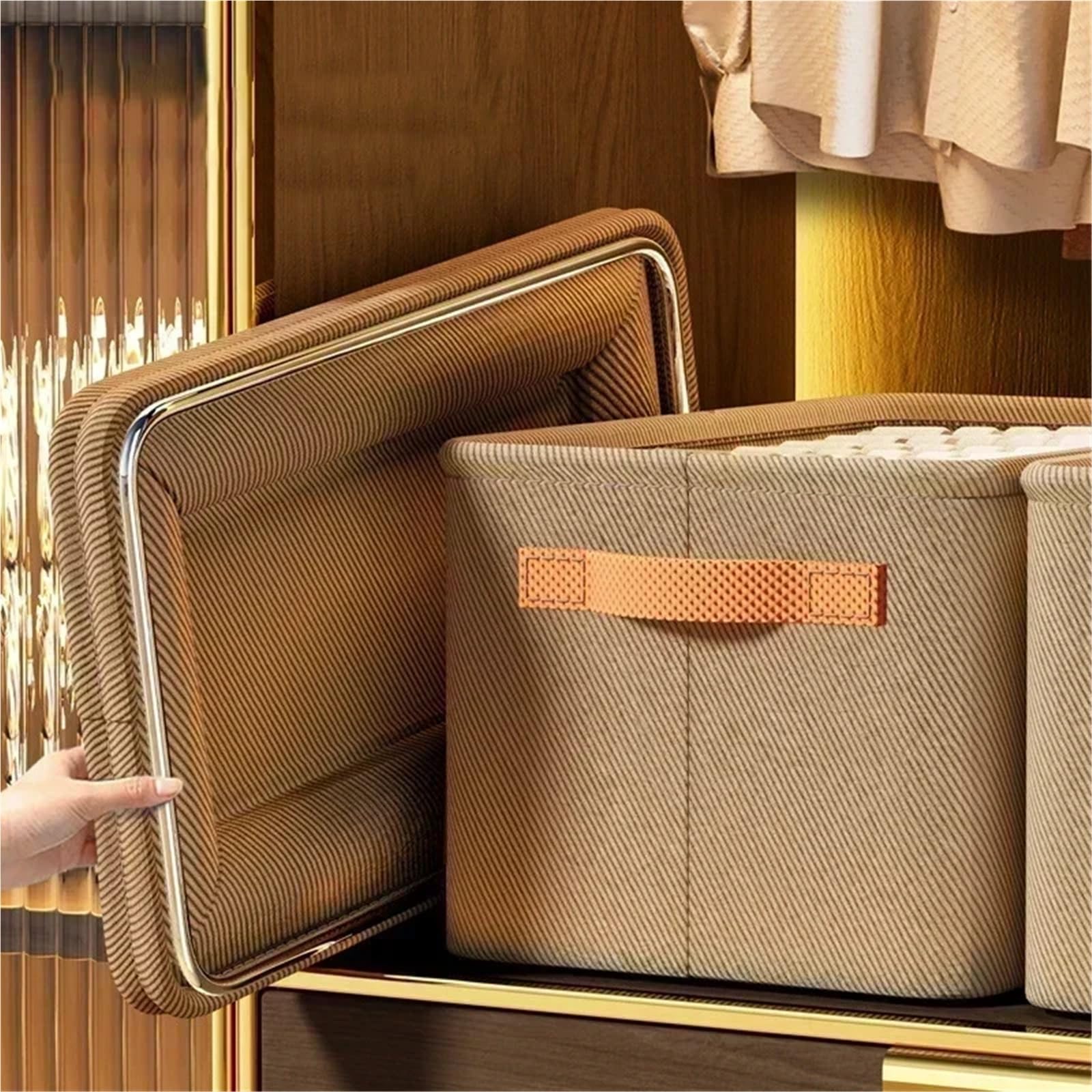 Caja organizadora de guardarropa for almacenamiento en el armario, cajones ropa interior, dormitorio, calcetines, pantalones y sujetador(L 2PCS Mix)