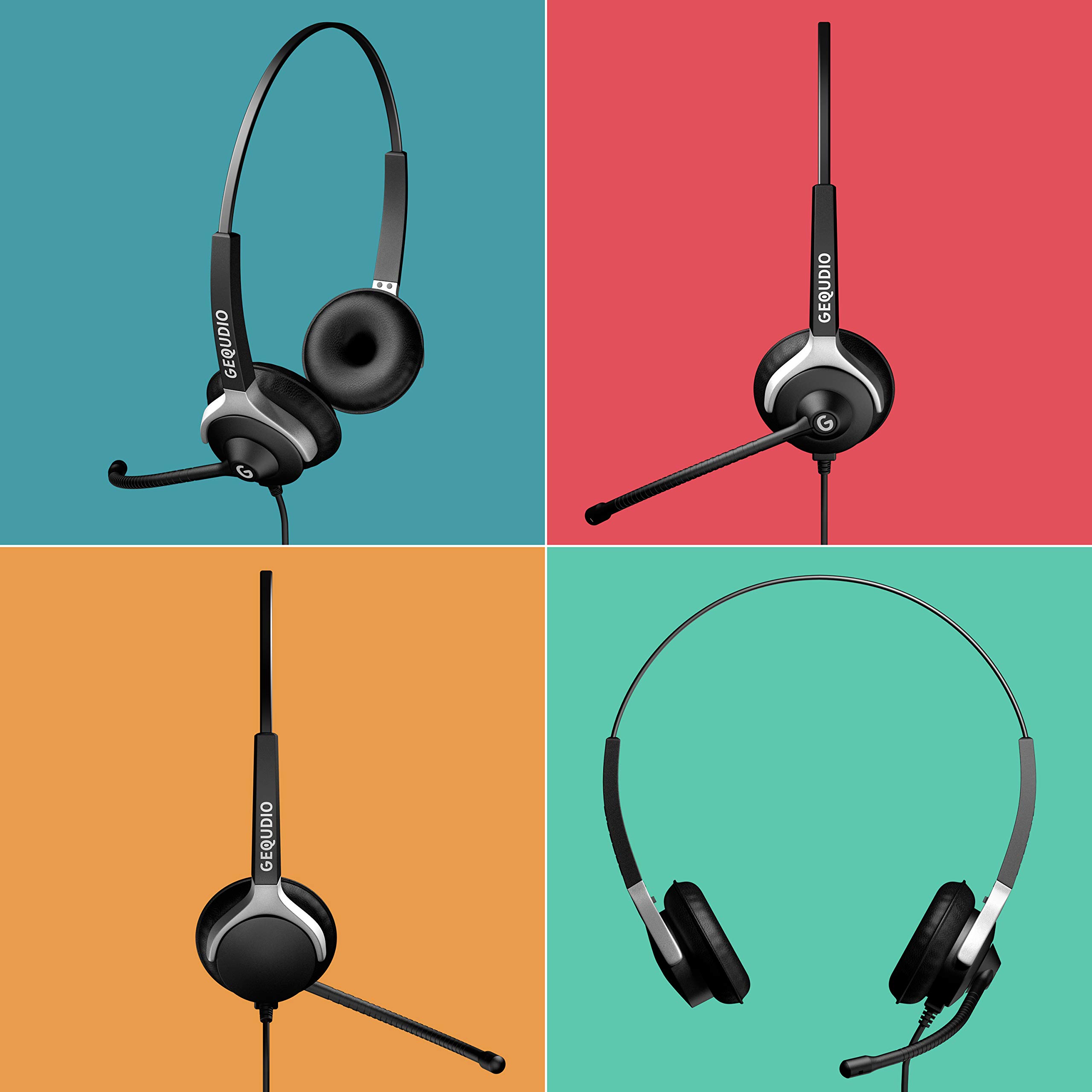 GEQUDIO Casque Filaire Compatible avec téléphones Cisco avec Embout RJ - Câble de raccordement Inclus - Très léger: 80g