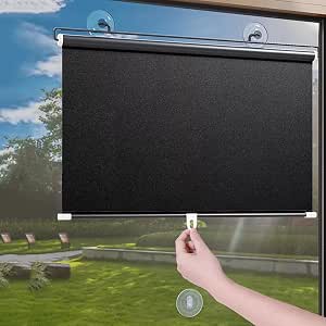 TERRE JARDIN Verdunkelungsrollo 2,25 M – Für Pergola & Innenbereich, Manuell, Anthrazit