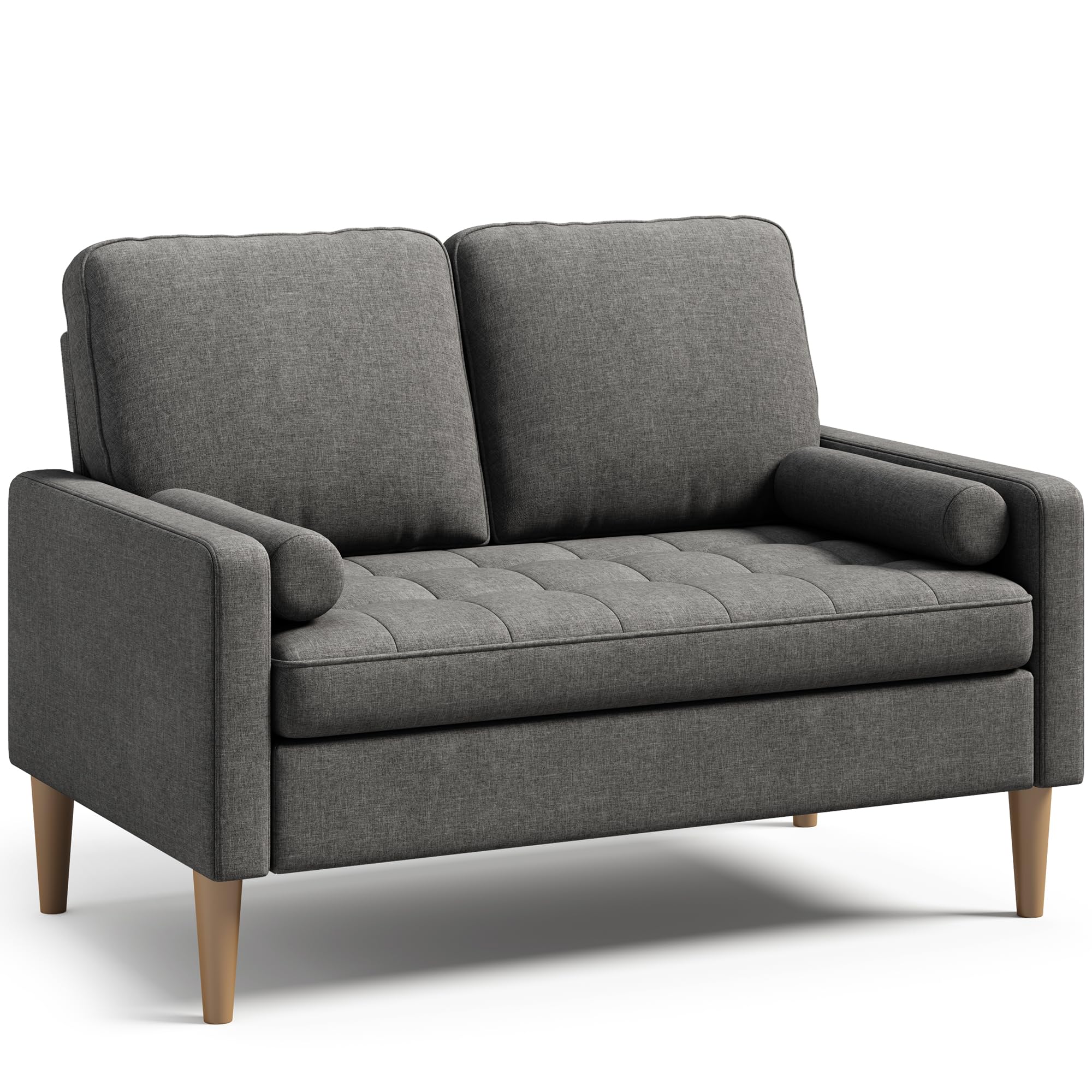 Divano a 2 Posti 121x76x87 cm con Braccioli, Grigio scuro