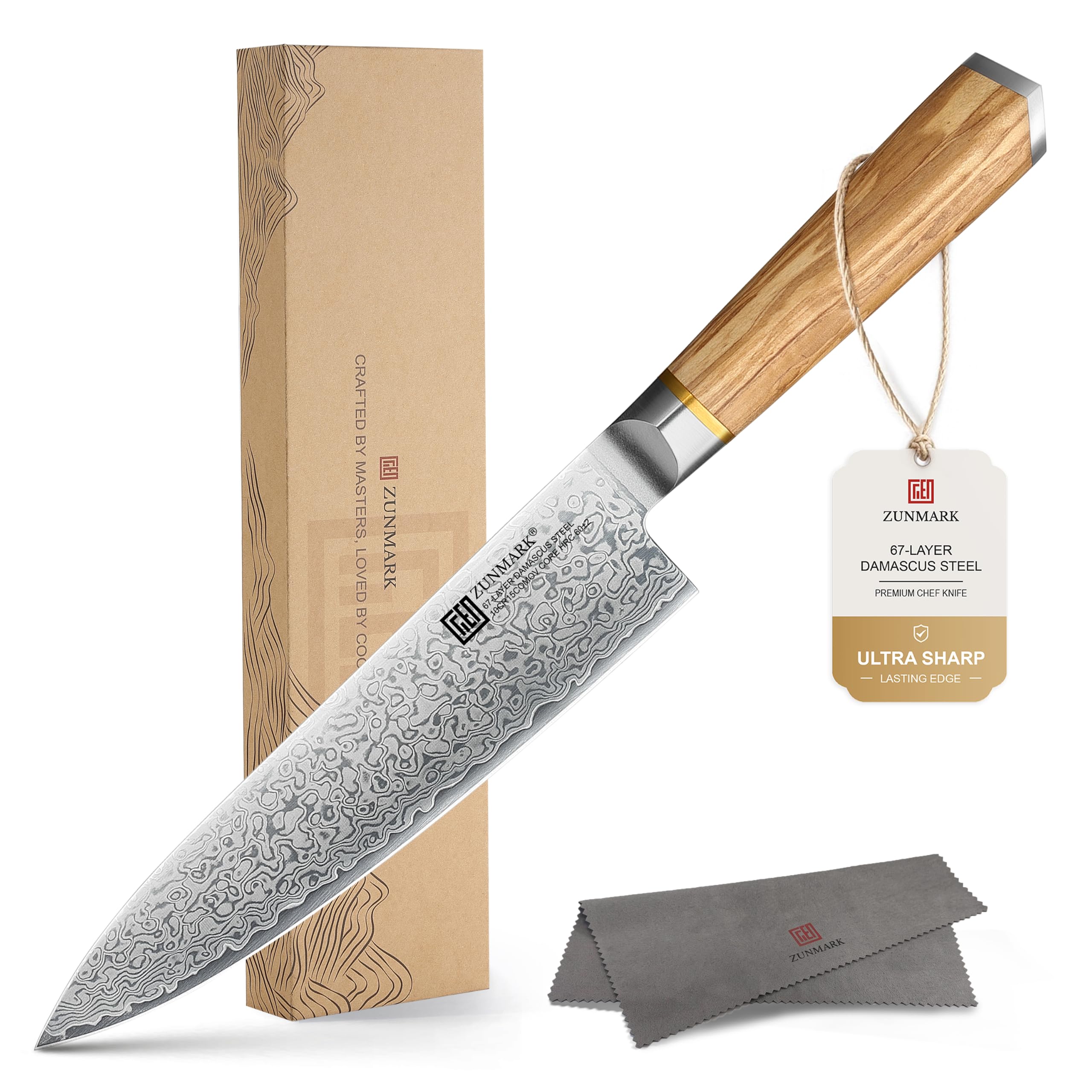 Chef Knife 8 Inch Japanese Knife Damascus VG10 Steel Kitchen Knives