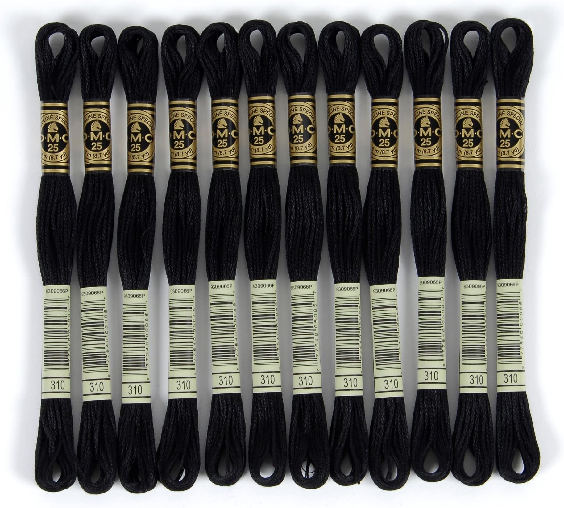 6-Strand Embroidery Cotton Floss - Black - 12/Pkg