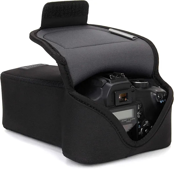 USA GEAR DSLR Camera Case/SLR Camera Sleeve for Zoom Lens with Neoprene Protection, Holster Belt Loop and Accessory Storage - Compatible with Canon, Nikon, Sony, Olympus, Pentax & More