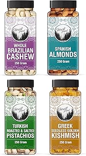 Forest Found Dry Fruits Combo Pack – 1 Kg (250g * 4) [Almonds, Cashews, Pistachios, Golden Seedless Raisins (Not Regular G Price In India