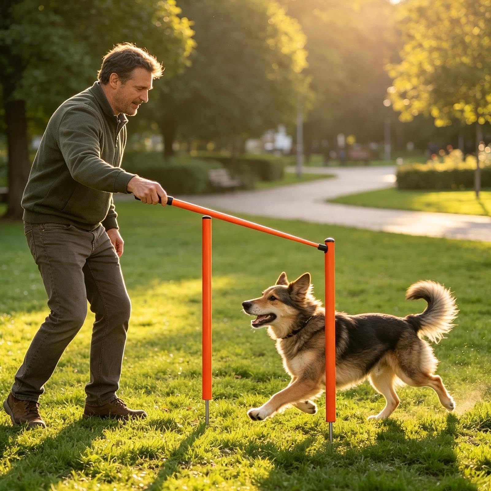 Pali di tessitura di agilità per cani, attrezzatura per l'allenamento