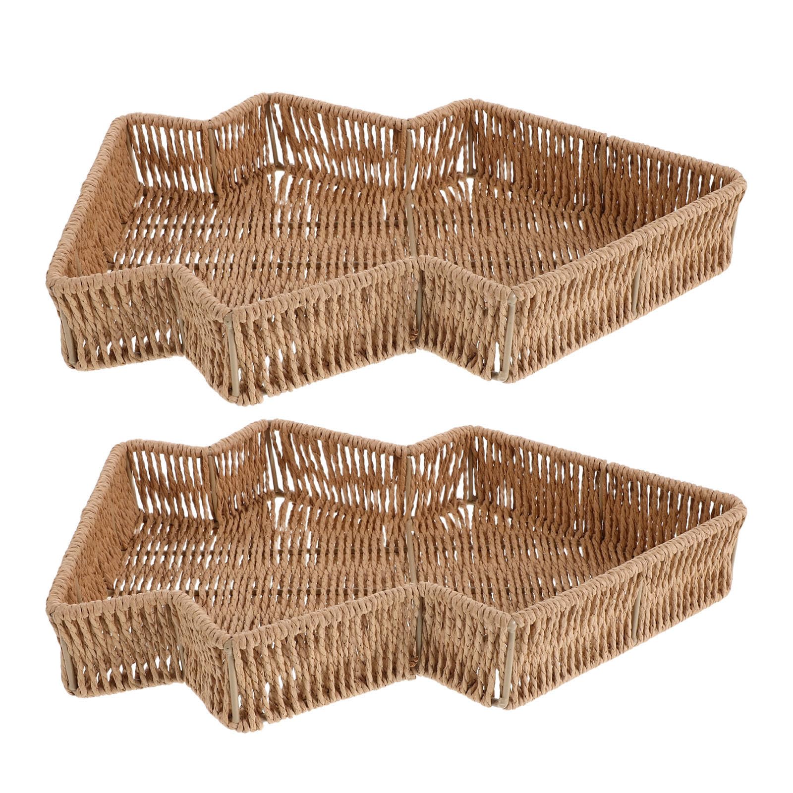 Cesta de mimbre de 2 piezas SHINEOFI con forma de árbol de Navidad rústico para la cocina