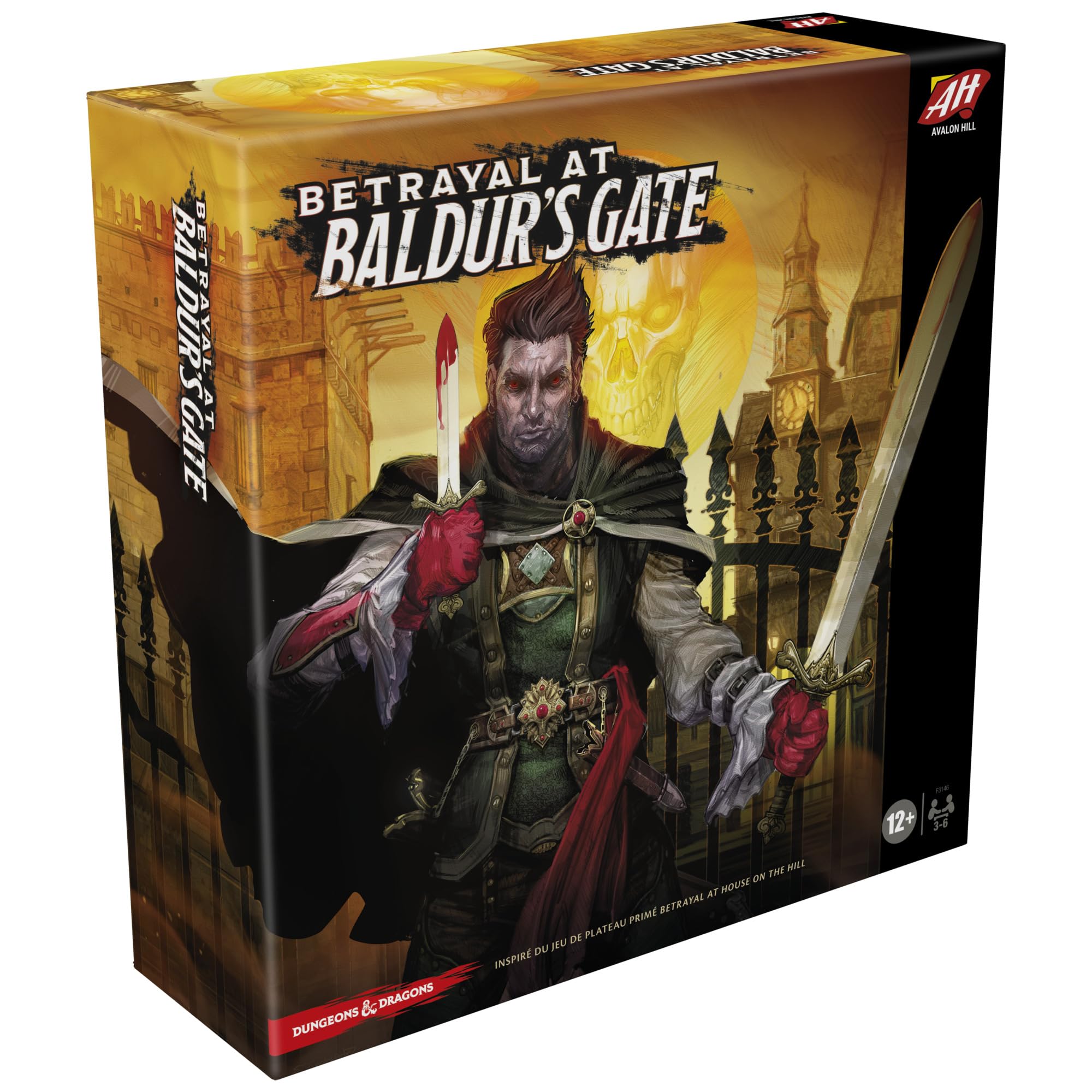 Avalon Hill Betrayal at Baldur's Gate, modułowa gra planszowa heroiczna fantasy z ukrytym zdrajcą, od 12 lat - wersja francuska