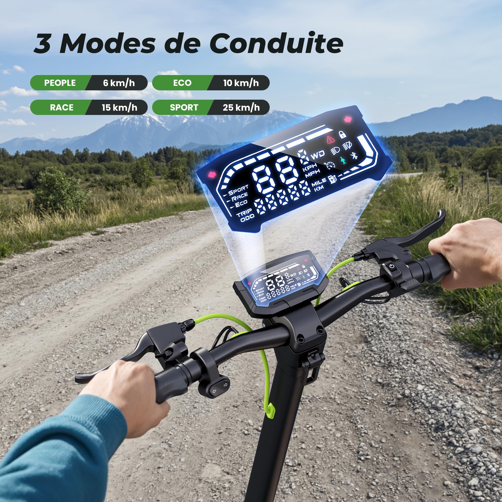 isinwheel S10MAX Trottinette Électrique Adulte 1000W,Batterie 54.6V 15Ah,Autonomie 60KM,Pneus Tout Terrain 10",Double Bras Oscillant,APP Connectée,Écran LED,Pliable avec Sac de Transport
