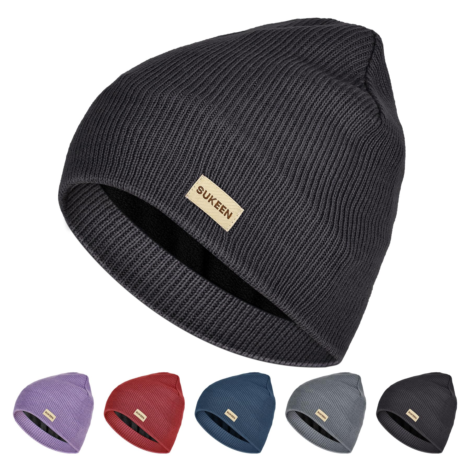 Sponsored Ad – Water-Repellent Windproof Beanie Winter Hat Men Women Hat Men's Knitted Hat Warm Beanie Hat with Polar Fleece Warm Lining, Classic Unisex Knitted Hat for Outdoor Sports Running Cycling