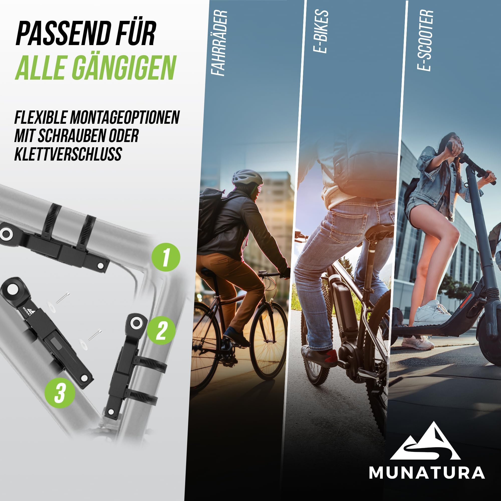 MUNATURA Faltschloss Fahrrad Diebstahlsicher [120cm] - Fahrradschloss hohe Sicherheit mit Halterung - Radschloss Zahlenschloss, Fahrrad schloss Faltschloss, bike lock, ebike