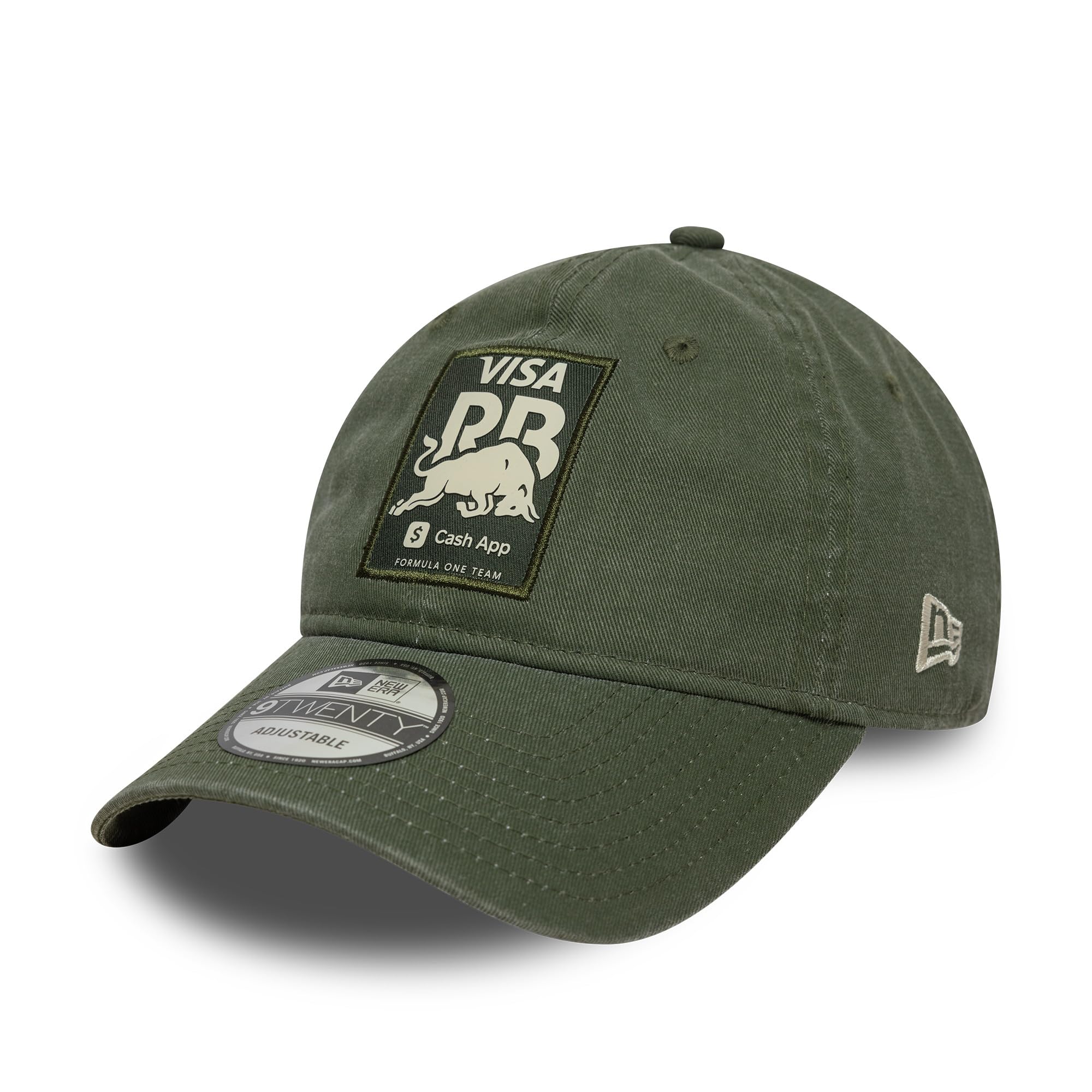 New Era Unisex Dark Green Adult's 9Twenty Washed Visa Cash App Racing Bulls Baseball Cap Hat
