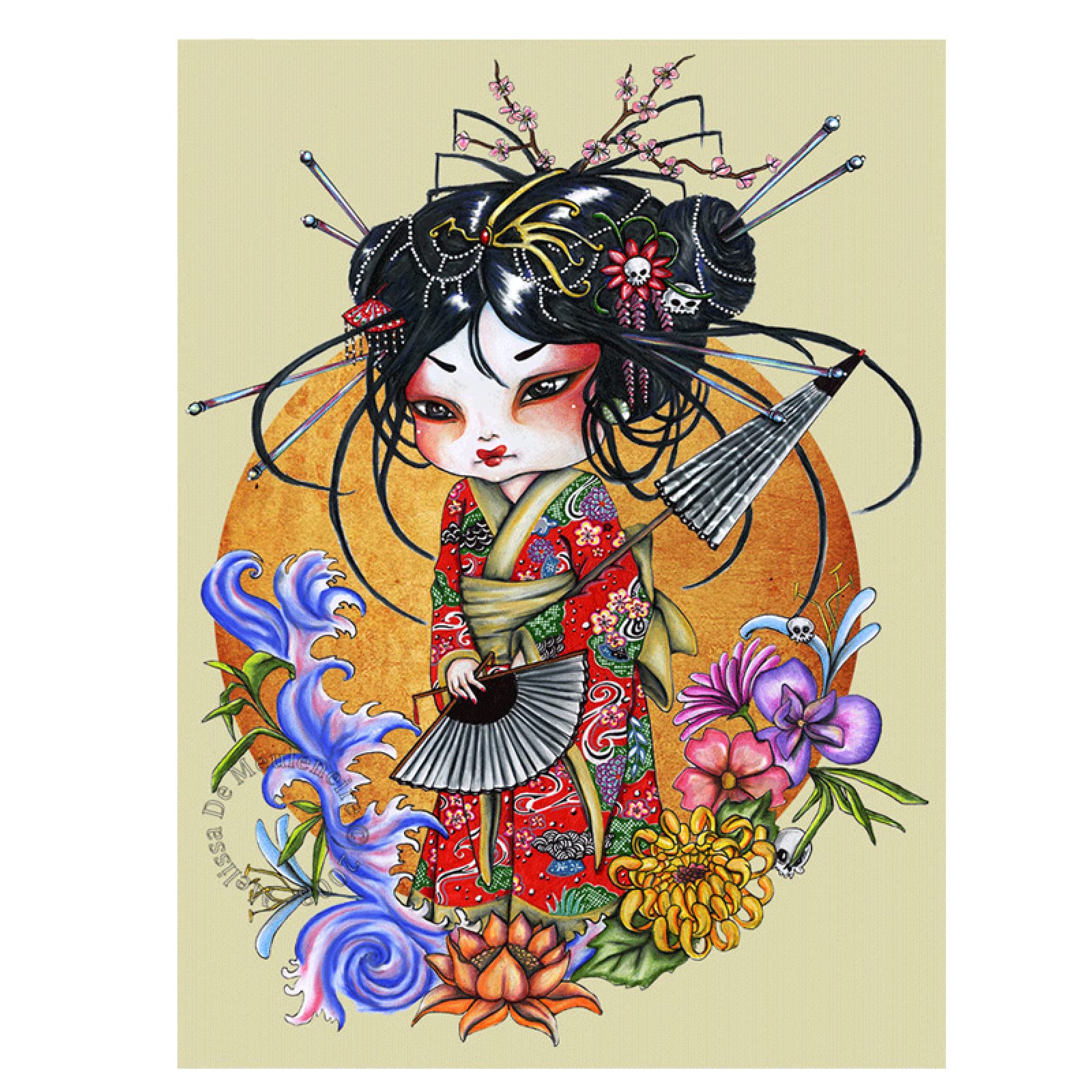 Peinture diamant 5D stress solution avec ce kit complet broderie diamant Geisha