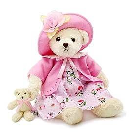 oitscute Teddy Bears Baby Cute Soft Plush Stuffed Animal Toy for Girl Women 16 (Pink Flower Pastoral Style)