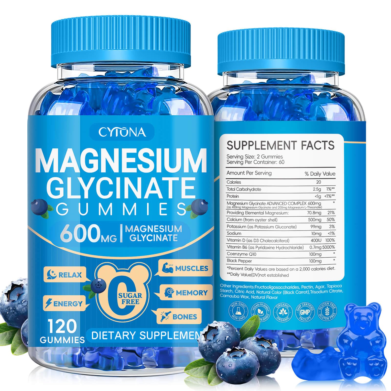 Magnesium Glycinate Gummies 600mg, Chewable Sugar Free Magnesium Gummies — Amazon image 14