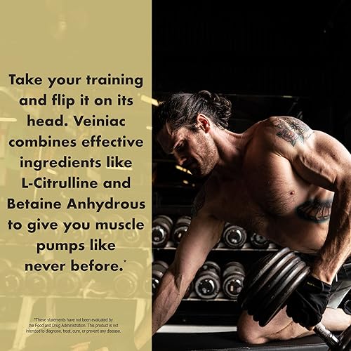 Miniatura 7 de Anabolic Warfare Veiniac - Suplemento activador de bomba muscular sin estimulantes antes del entrenamiento con L-citrulina, betaína anhidra y AGMass