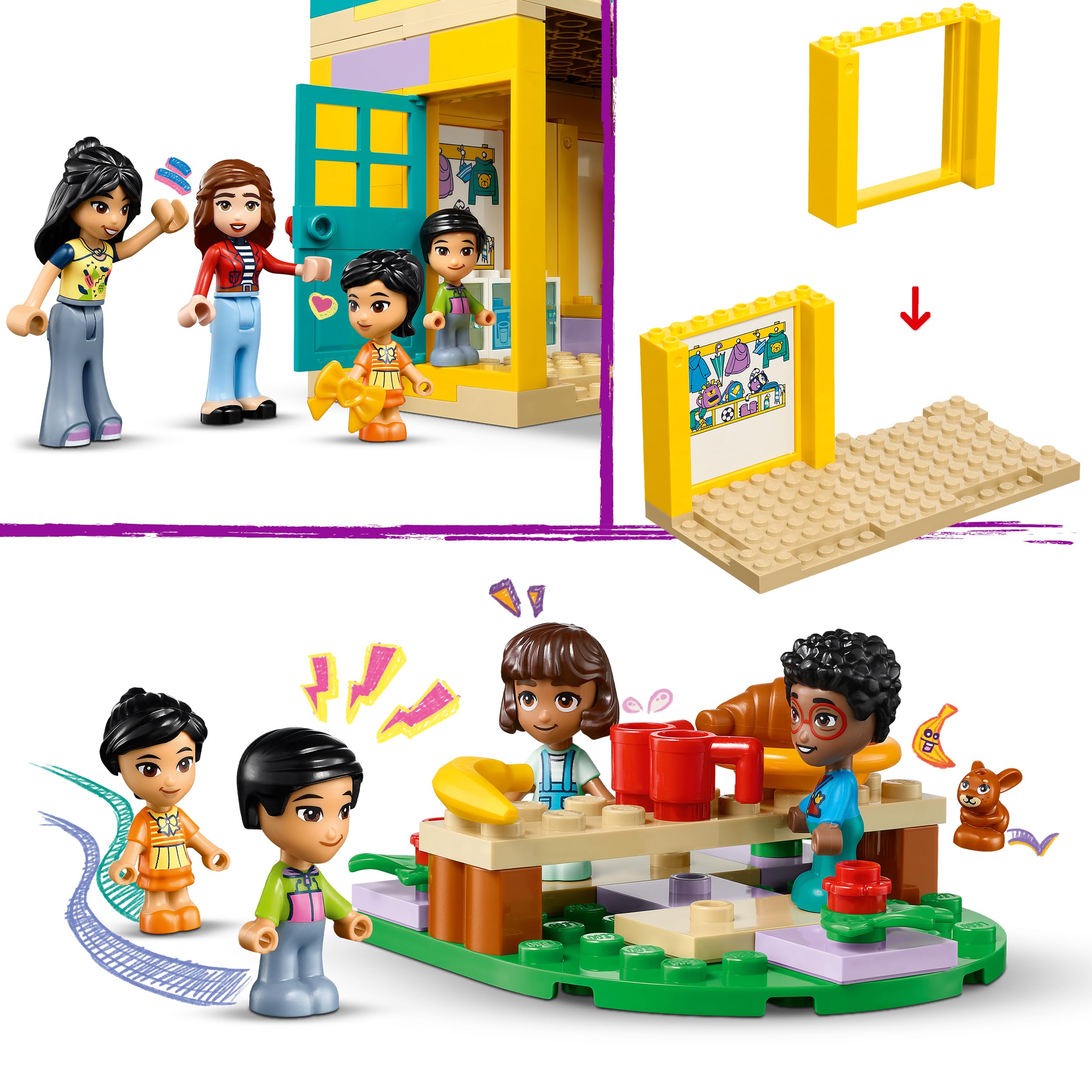 LEGO Friends Przedszkole w Heartlake, zabawki edukacyjne dla dziewczynek i chłopców 4+, zabawka dla dziecka do odgrywania ról, 2 minilaleczki i 4 mikrolaleczki, pomysł na prezent urodzinowy, 42636
