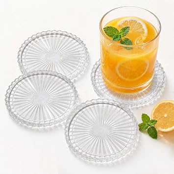 Silicone Drink Coasters Set of 4, Outdoor Coasters Light-Play