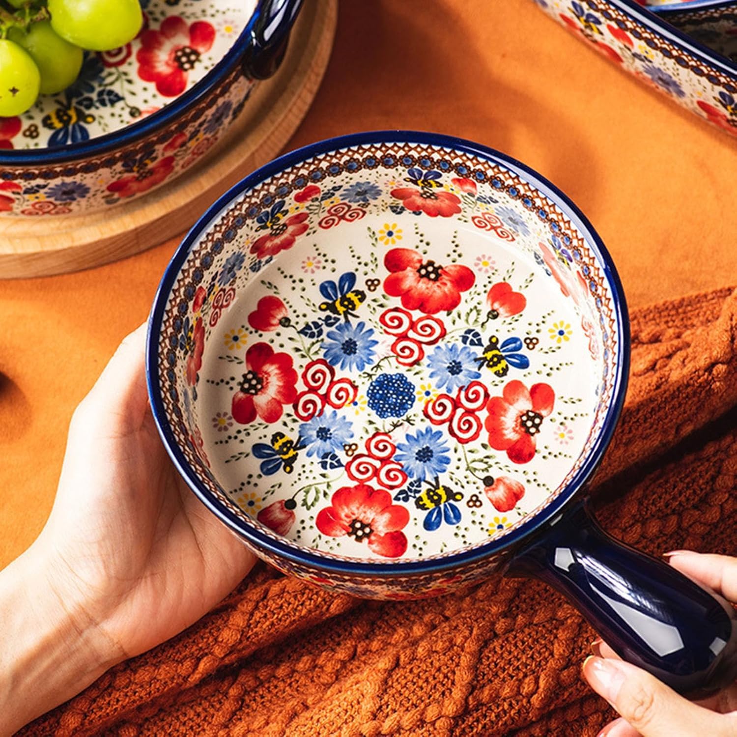 Naczynie Do Pieczenia Lasagne W Stylu Polskim, Prostokątna Forma Do Lasagne Ceramiczna, Naczynia W Stylu Vintage W Kształcie Piekarnika, Tapas Do Ciasta, Kuchenka Mikrofalowa I ża, 1900ml