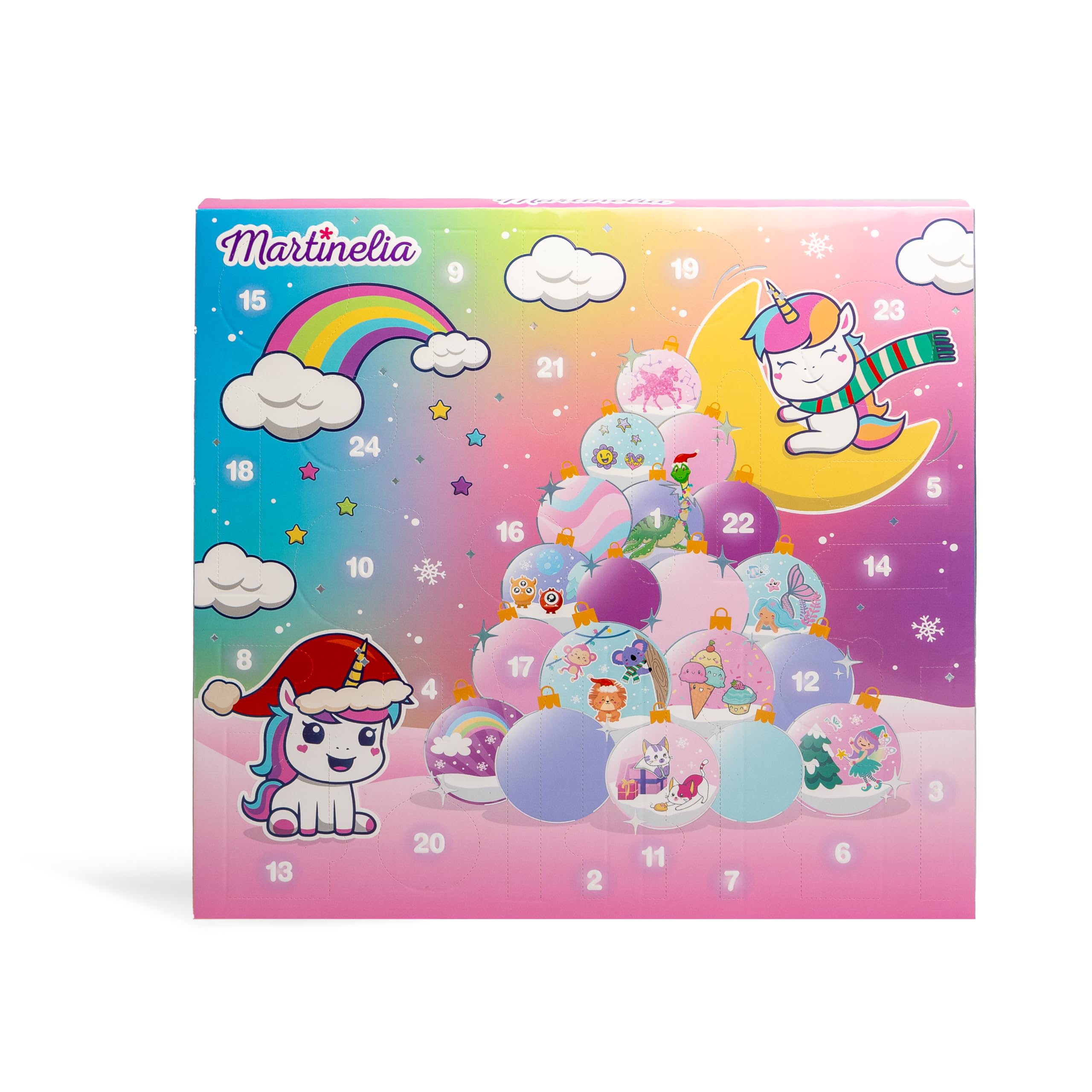 MARTINELIA - Calendario de Adviento Belleza Infantil 24 Días - 24 Sorpresas Encantadas - Maquillaje - Accesorios - Cuidado para Niña - Regalo Ideal - 1 Unidad