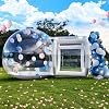 Clear Inflatable Bubble House Dome Tent with Tunnel - Includes 550W Air Blower & 600W Air Pump, Perfect for Parties & Play, Christmas White, 10FT3M