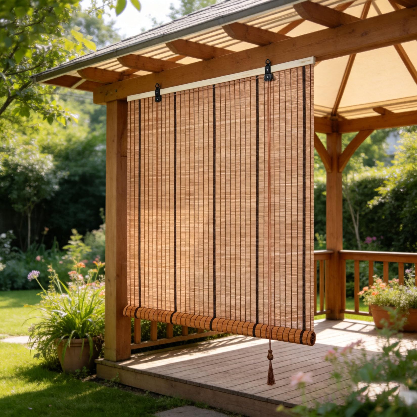 130x180cm Store Enrouleur Bambou Blanc Pare-Vue Occultant Tamisant Pare-Soleil,Rideau Bambou Naturel,Store Bateau en Bambous,Tirage Latéral,Taux de Shading 60%,pour Chambre,Cuisine,Terrasse