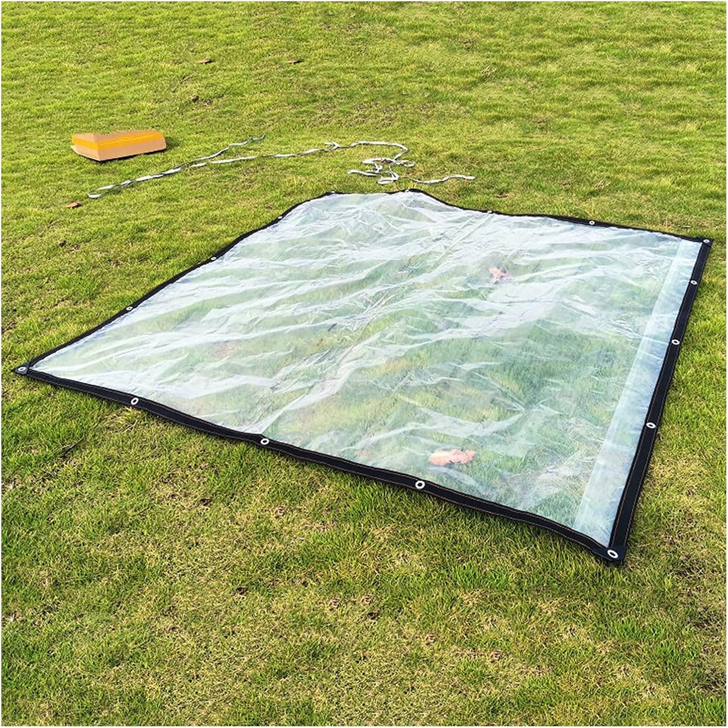 Garden Clear Waterproof Tarp Thicken Transparent Waterproof Tarpaulin PE Plastic Cover Heavy Duty Foldable Sheet Outdoor Tent Cover Porch Canopy(2mx3m)
