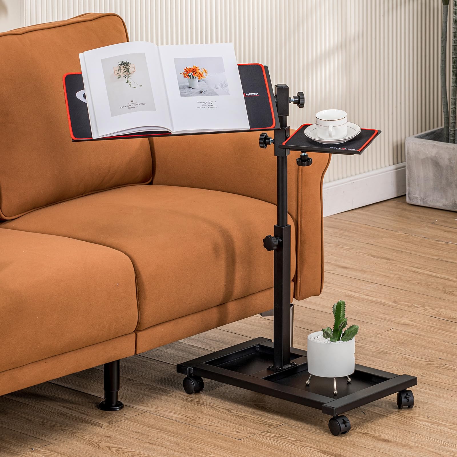 GTPLAYER Soporte para teclado y ratón, altura ajustable de 58 a 83 cm, ergonómico, inclinación ajustable para teclado y ratón, con ruedas