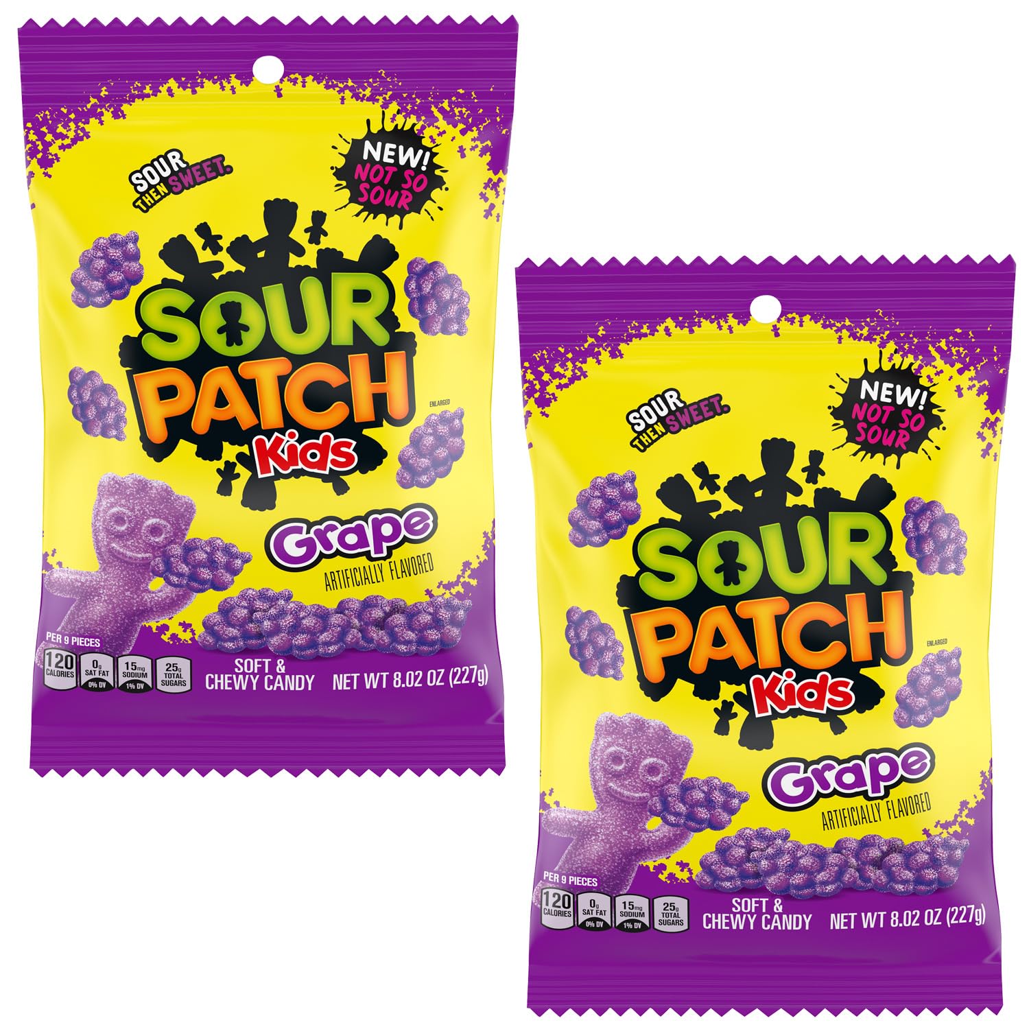 SourPatch Kids Grape, 8.02 Ounce Bags (Pack of 2)