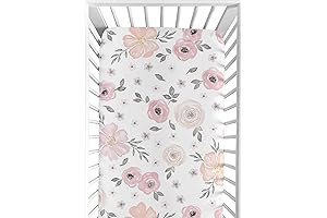 Sweet Jojo Designs' Blush, Grey, and White Baby Crib Sheet