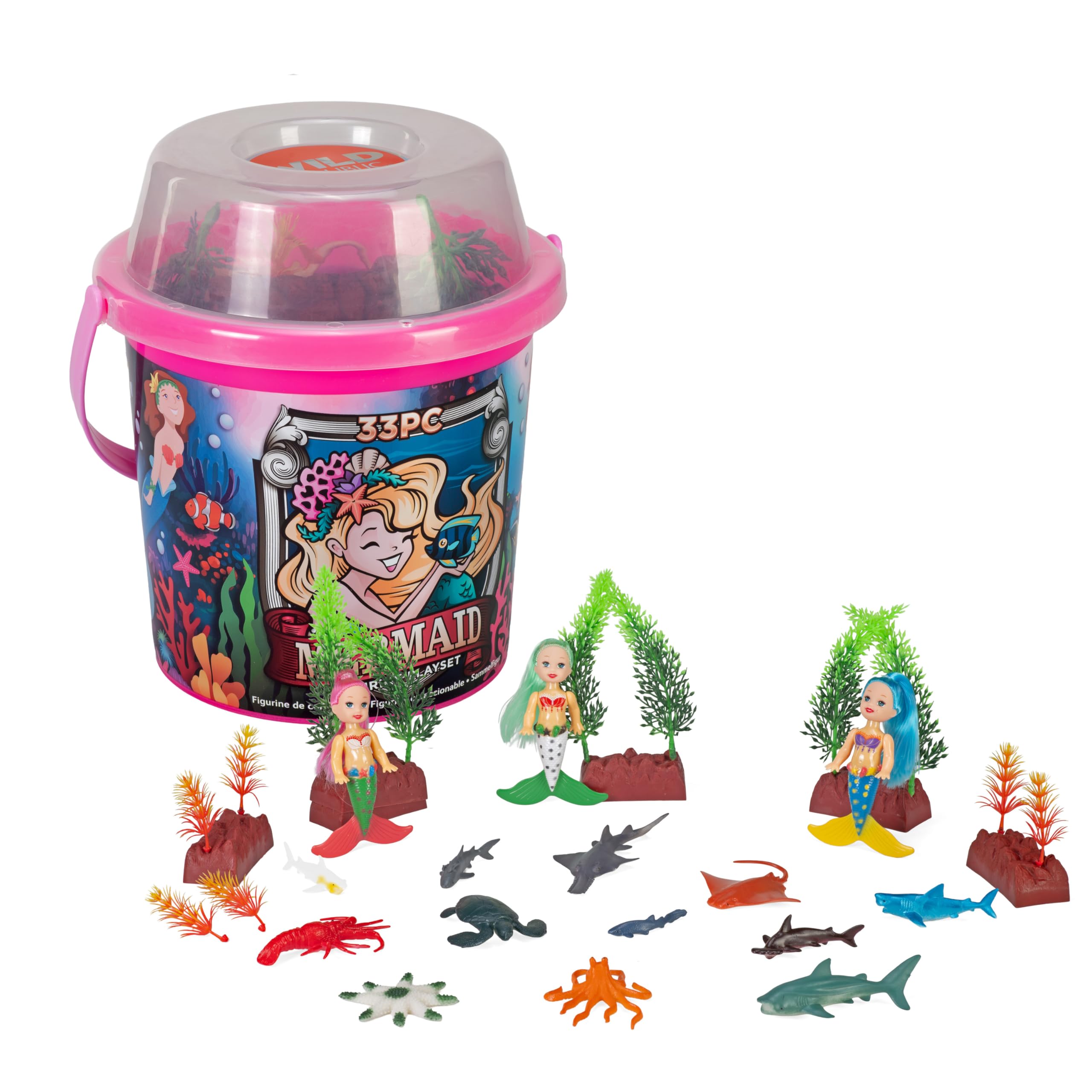 Amazon.com: Wild Republic Mermaid Figurines, Toy Bucket, Mermaid