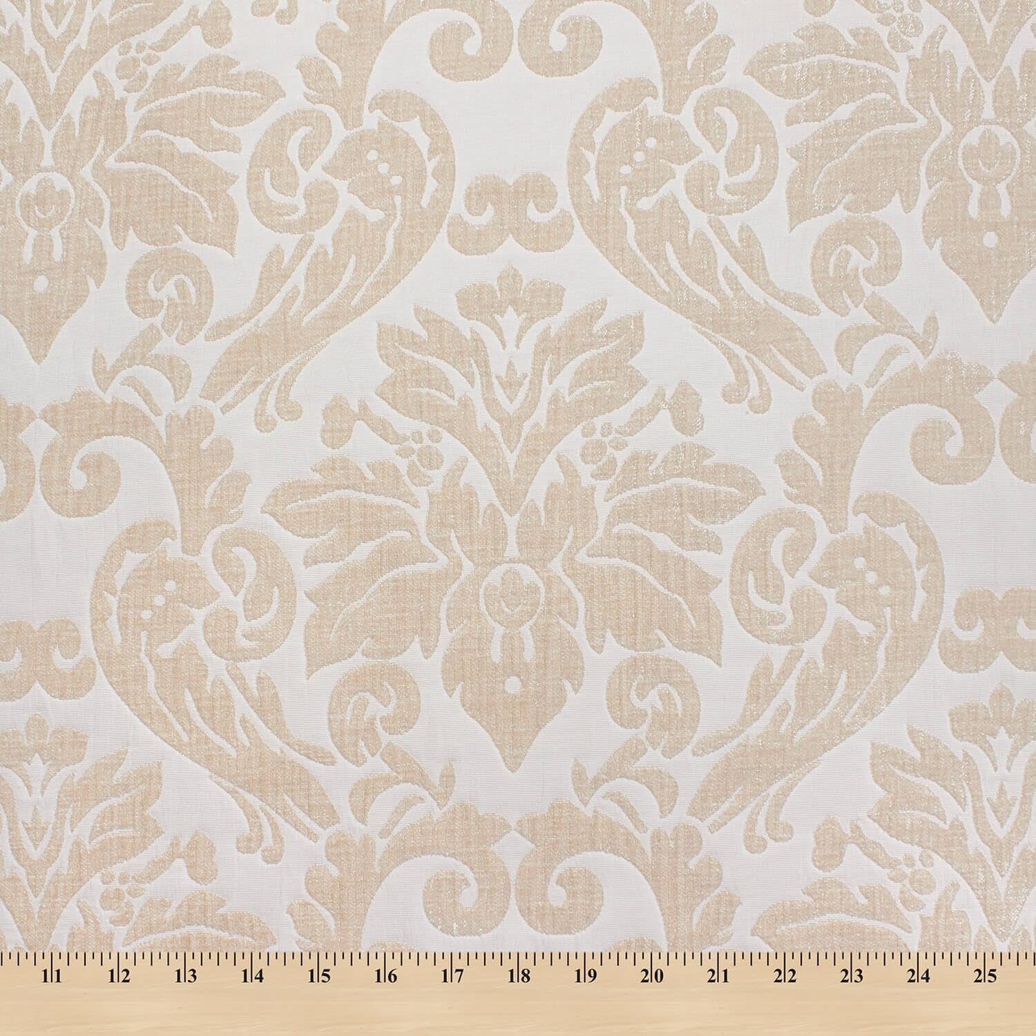 Julius Damask Chenille Upholstery Brocade Jacquard 57/59 Fabric by The Yard (Ivory/Beige)