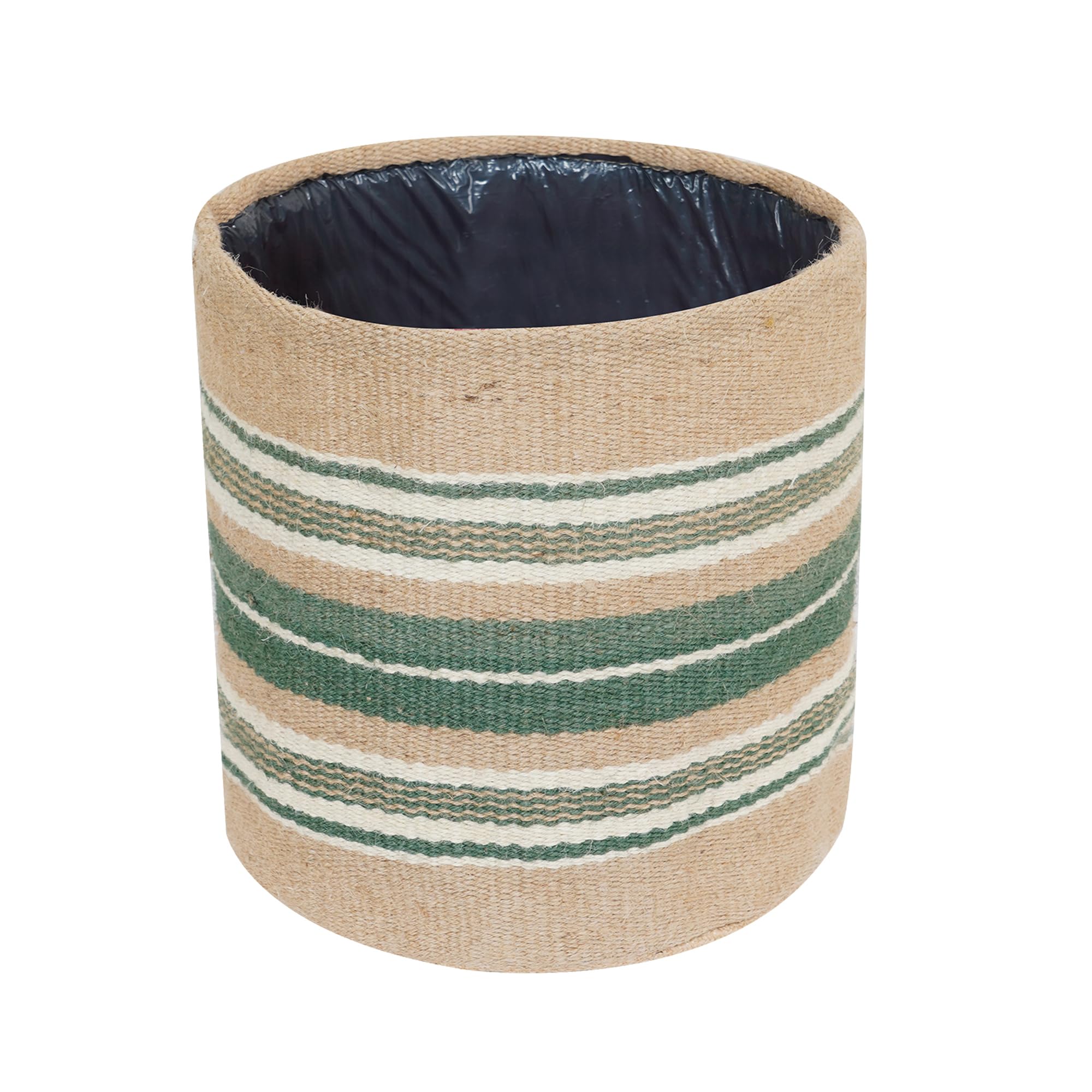 Jute-Pflanzkorb, moderner gewebter Korb für 20.3 cm Blumentopf, Boden, Innenpflanzer, 25.4x25.4 cm, Aufbewahrungskorb, umweltfreundlicher Übertopf (25.4x25.4 cm) ches, schwarz 25 EU