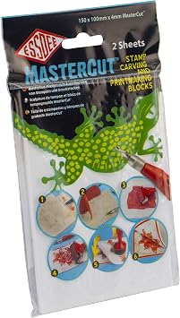 ESSDEE Mastercut Linoleum Carving Blocks - Stampmaking Printmaking Lino Carve - 150 x 100 x 4mm - Pack of 2