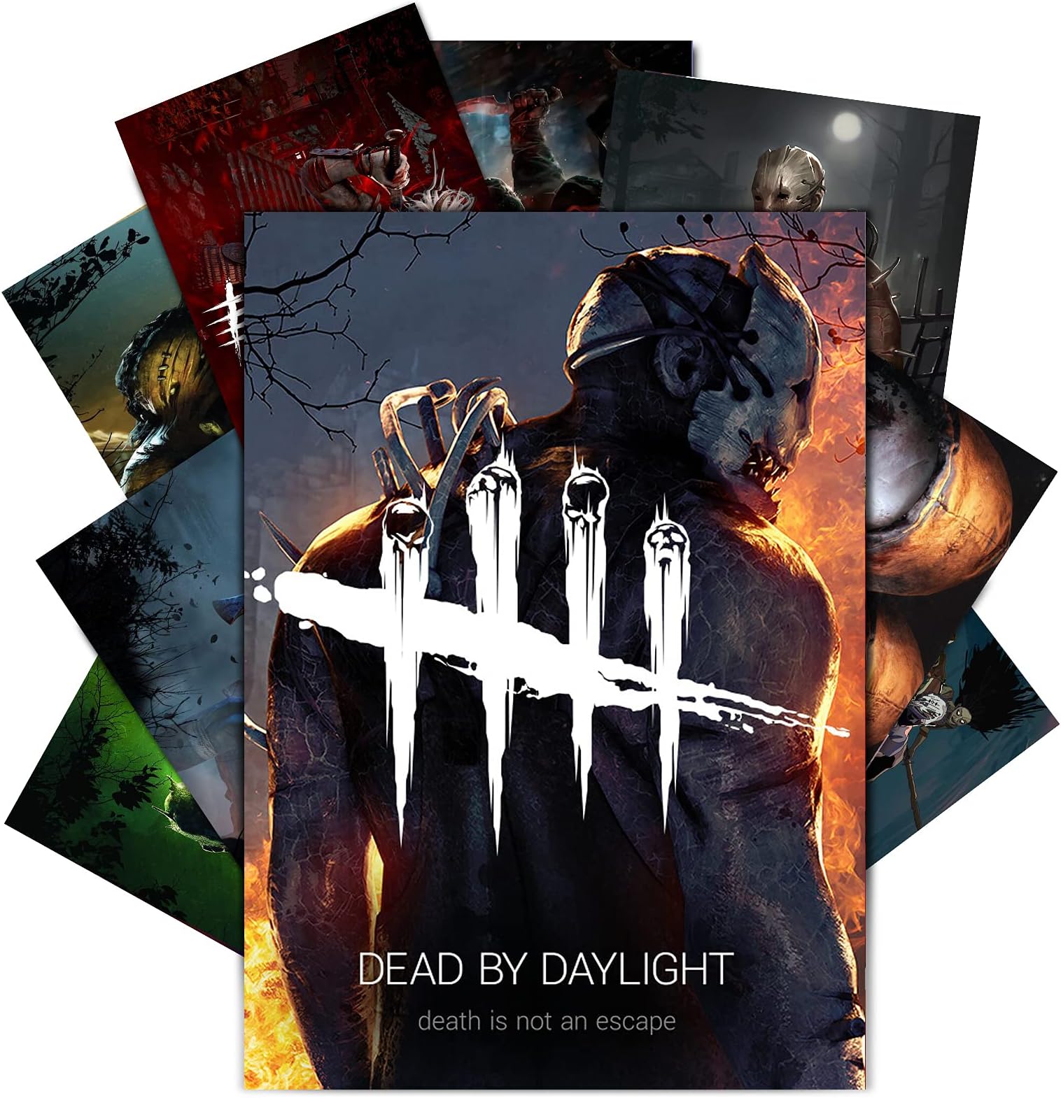 xuankumaibao Dead By Daylight Poster Set of 9 PCS Dead By Daylight Merch Killer Trapper Wrath DBD Wall Decor Art Print 10x14In