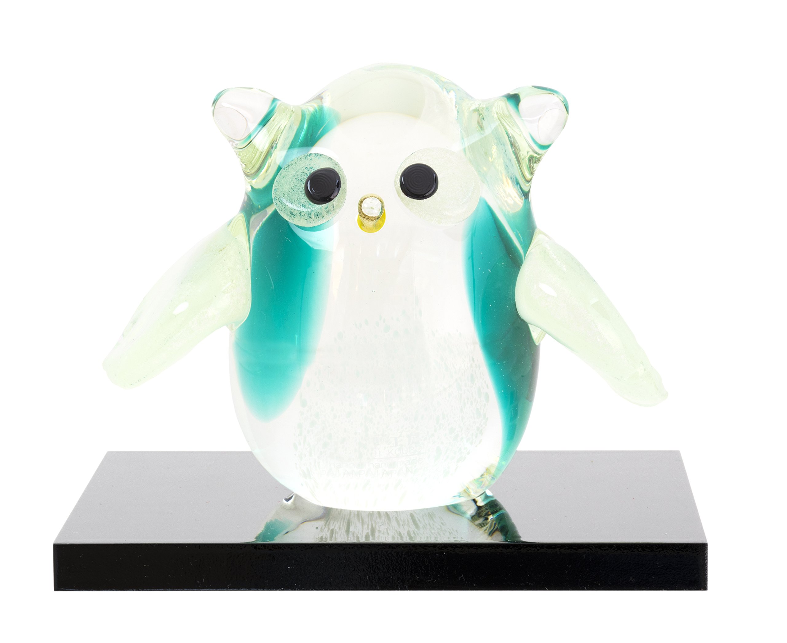 Amazon.co.jp: 粋工房 博多びーどろ [ 蓄光ふくろう/緑 / 約8×H8cm 