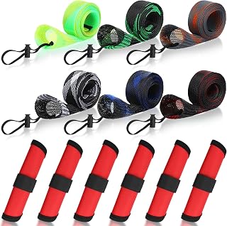 12 Pcs Fishing Rod Sleeves and Lure Wraps for Rods Poles,Red