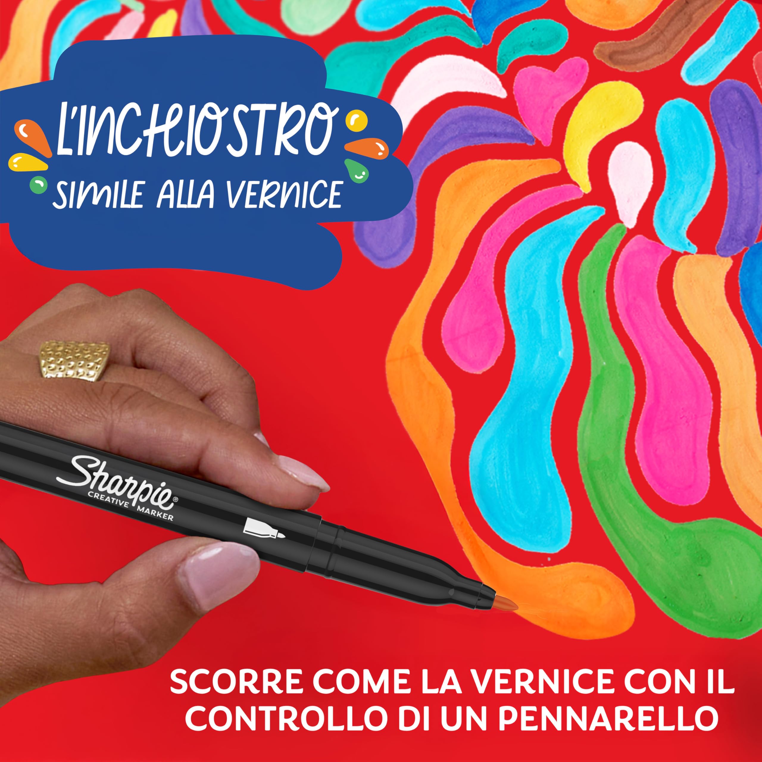 Sharpie Creative Marker Pennarelli Acrilici per Hobby Creativi | Pennarelli a base d'acqua con punta fine | Toni caldi | Ideali per Fai da Te Decorazioni e Scuola | Set da 36