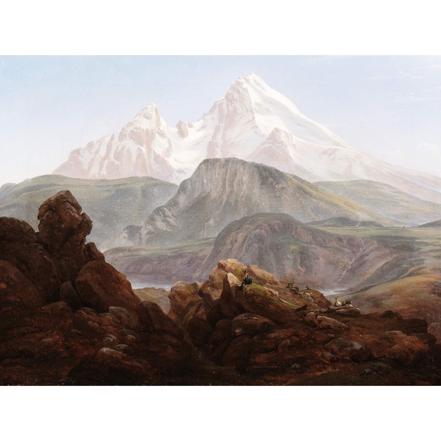 Johan Christian Dahl Der Watzmann Large Art Print Poster Wall Decor Premium Mural