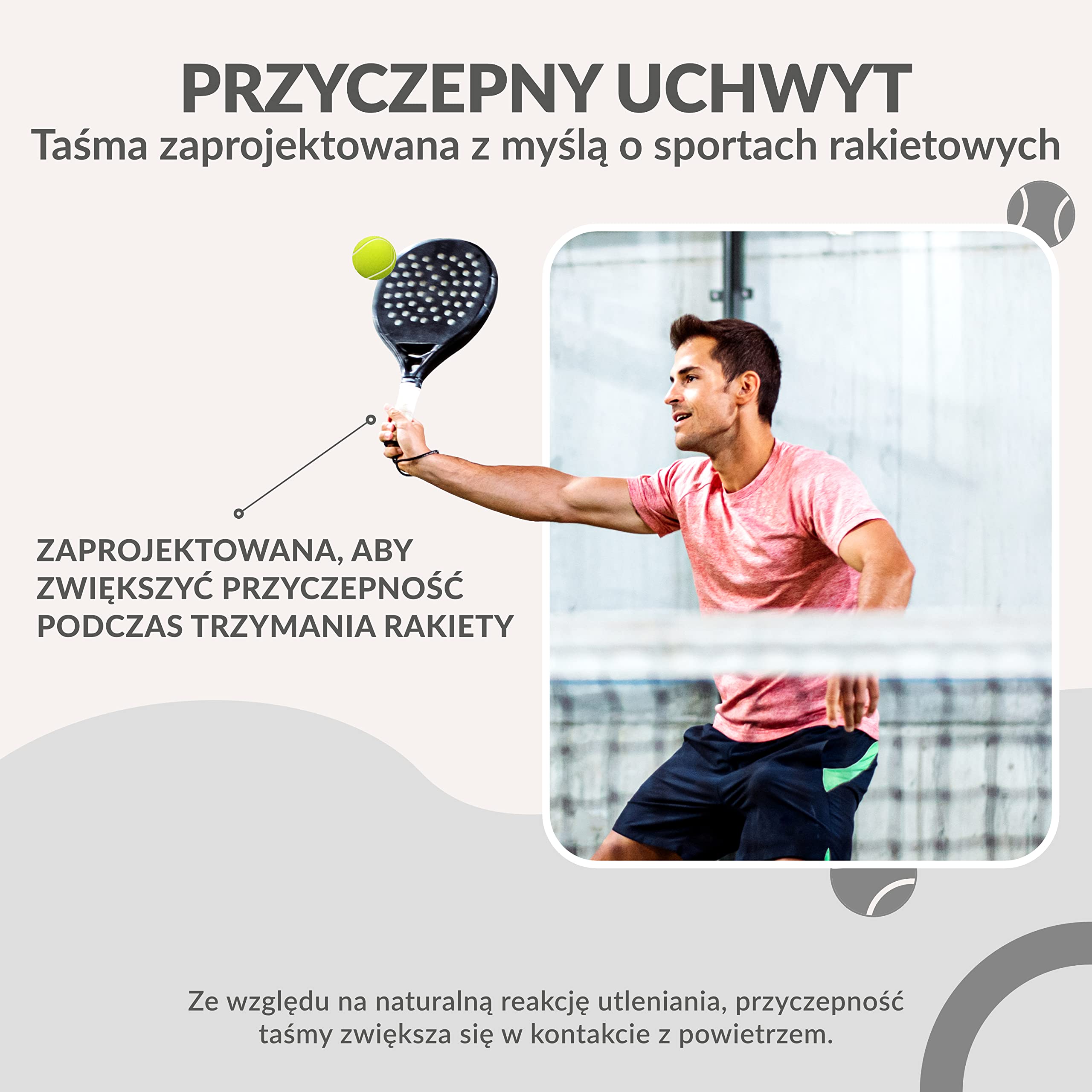 Palbea Wytrzymała Taśma do Rakiety Tenisowej - Opakowanie 3/6/12/22/60 Szt - Skuteczne Wchłanianie Potu - Taśma na Rakietę od Badmintona z Powłoką Antypoślizgową - Miękka i Wytrzymała Powierzchnia.