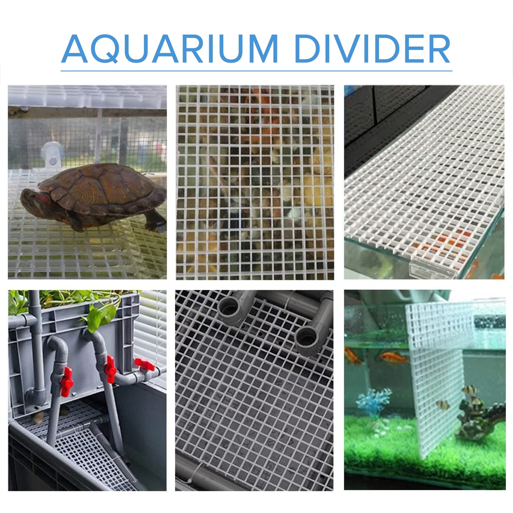 10 pezzi divisori per acquario, divisori per acquario, griglia separata, vassoio isolante, griglia con 20 ventose