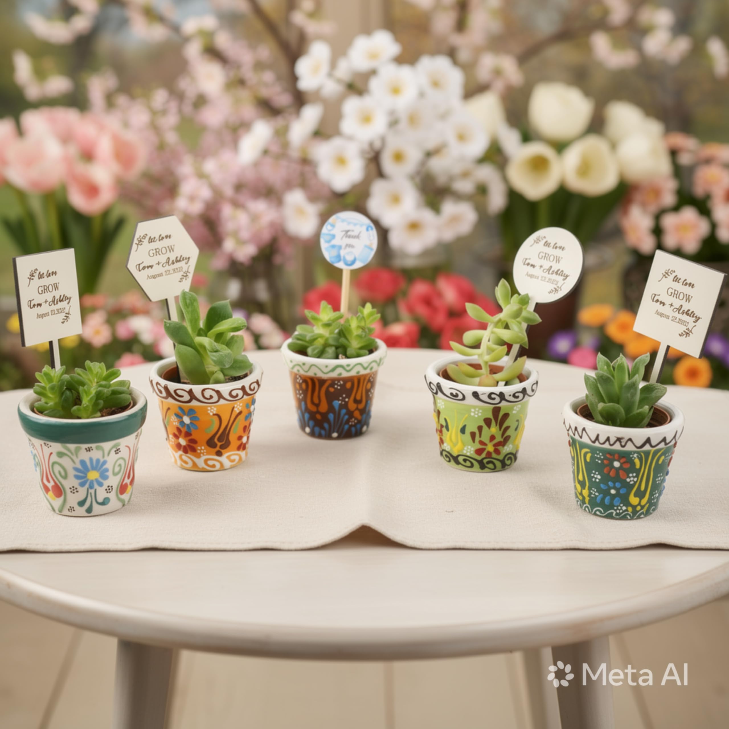 Bomboniere per ospiti, 16 set di vasi per piante grasse con etichette in legno per regali di addio al nubilato, vaso in ceramica per bomboniere baby shower, elegante bomboniera di ritorno