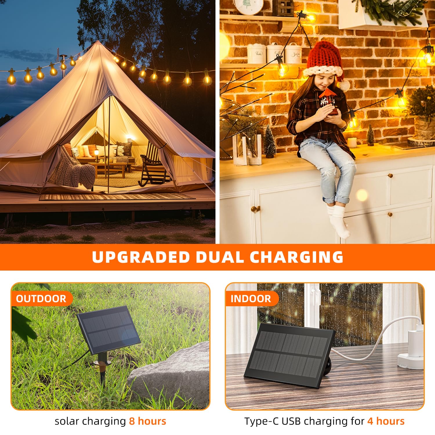 Waterproof Solar String Lights for Outdoor Use (2026) 1 Kawaya 100FT Solar Outdoor String Lights USB Charging & Solar Powered — product photo