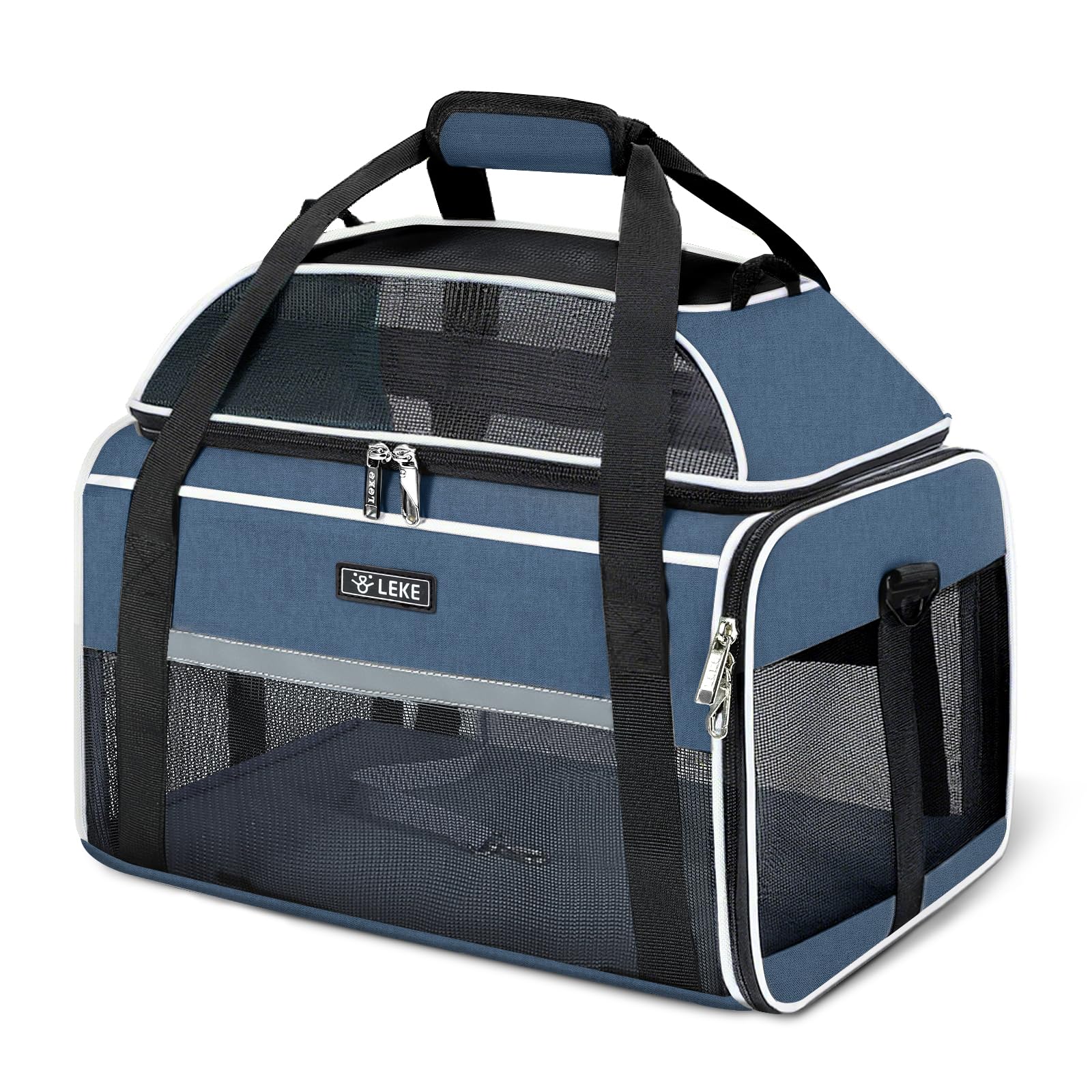 Lekereise Top Expandable Pet Carrier Carrier 17" x 11" x 9.5" Alaska Hawaiian Airline Approved Soft Sides Underseat Up to 12 lbs, Travel Bags for Small Dogs and — image 1