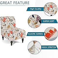 Vista 3 de Liykimt Funda para silla decorativa sin brazos, súper ajuste, elástica, elastano, extraíble, lavable, para silla sin brazos, fundas protectoras